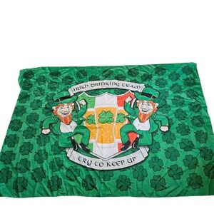 Irish Drinking Team Flag St. Patricks Day Leprechaun Bar Decor Shamrock 86"x 58"